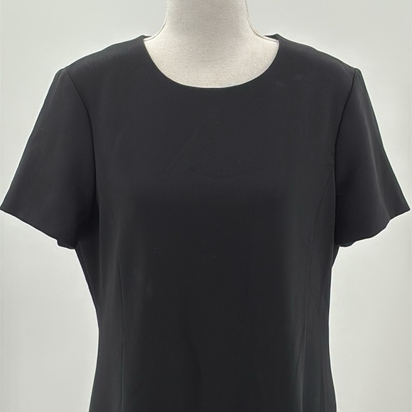 Theory Jatinn Modern Crepe Shift Dress in Black - Size 10 - Picture 3 of 7